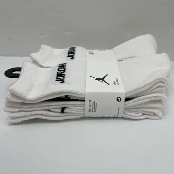 Jordan Athletic White Crew Socks - 6 Pair - Picture 14 of 16